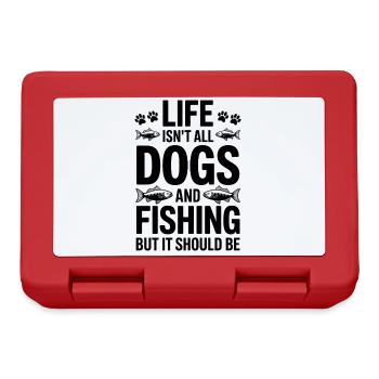 Fishing Saying Fishing Dogs Funny Angler Gift - Lunchbox - red - Front