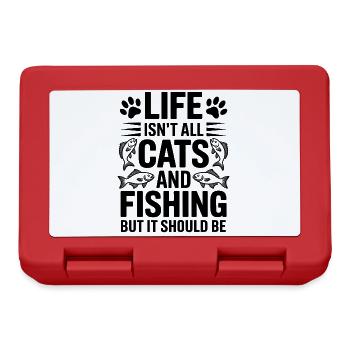 Fishing Saying Fishing Cat Funny Angler Gift - Lunchbox - red - Front