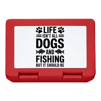 Fishing Saying Fishing Dogs Funny Angler Gift - Lunchbox - red - Front