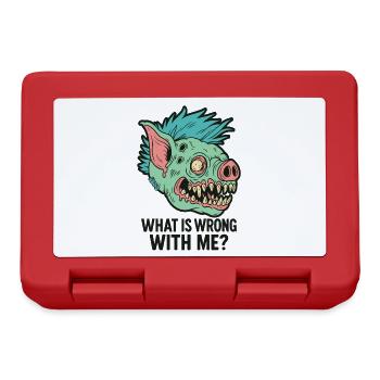 Punk Pigs Monster Head with Saying - Lunchbox - red - Front