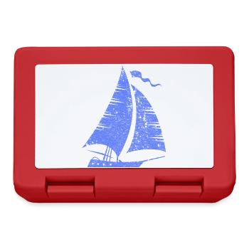 Minimalist Sailboat Sailing Sailing Yacht Sea - Lunchbox - red - Front