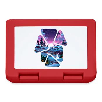Paysage Neige Puzzle Fantaisie - Lapin blanc - Boîte à goûter - rouge - Devant