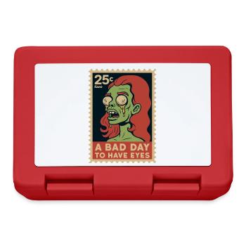 Zombie aux yeux écarquillés et disant - Boîte à goûter - rouge - Devant