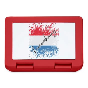 Drapeau grunge luxembourgeois, j’adore le Luxembourg - Boîte à goûter - rouge - Devant