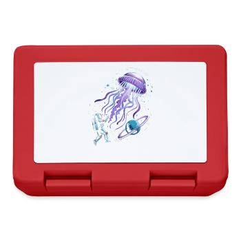 Space adventure with astronaut and jellyfish - Lunchbox - red - Front
