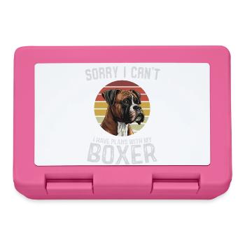 Désolé je ne peux pas, j’ai des projets avec mon boxer - Boîte à goûter - rose - Devant