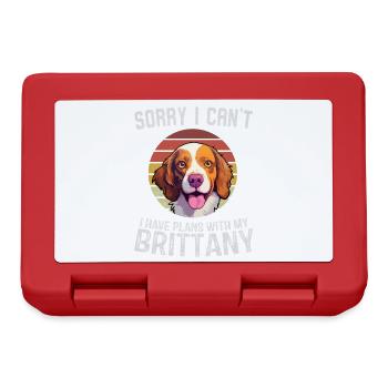 Tut mir leid, ich kann nicht, Britanny Hund Illustration - Brotdose - Rot - Vorne