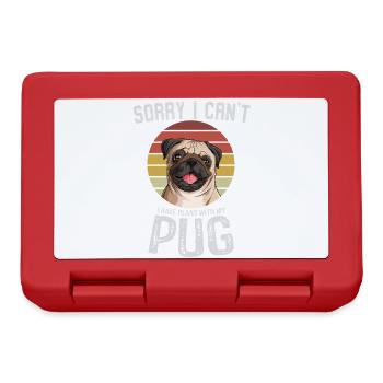 Humorous Pug with Text Design - Lunchbox - red - Front