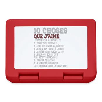 10 Things I Love Barbecue, Grilling - Lunchbox - red - Front