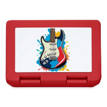 Kreative E-Gitarren Illustration - Brotdose - Rot - Vorne