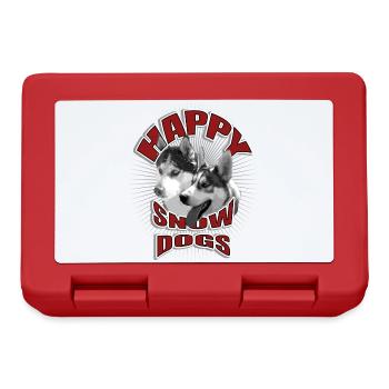 Chiens en hiver dans un design des années 50 - Boîte à goûter - rouge - Devant