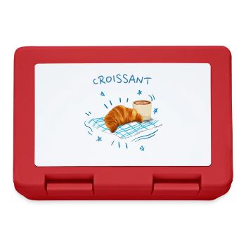 Croissant, Blau, Retro-Design - Brotdose - Rot - Vorne