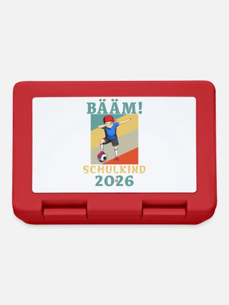 BÄÄM Schulkind 2026 Einschulung Fußball - Brotdose - Rot