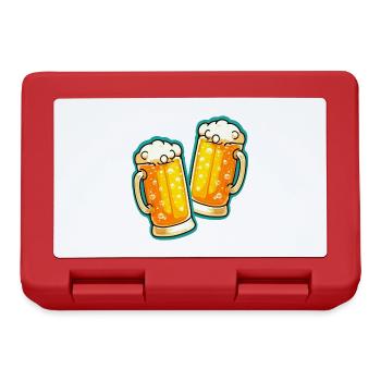 Beer Cheers Chope à bière en verre - Boîte à goûter - rouge - Devant