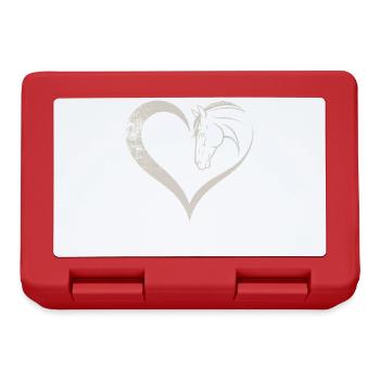 Conception de silhouette de cœur et de cheval - Boîte à goûter - rouge - Devant