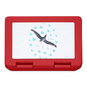 Oiseau de la liberté avec des motifs de cœur, mouette, soyez libre - Boîte à goûter - rouge - Devant