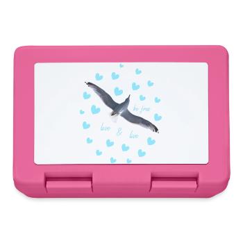 Freedom bird with heart motifs seagull be free - Lunchbox - pink - Front