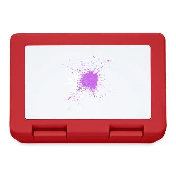 Aquarellartige Farbspritzer - Brotdose - Rot - Vorne
