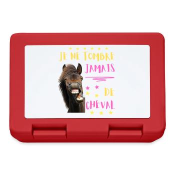 JE NE TOMBE JAMAIS DE CHEVAL - Boîte à goûter - rouge - Devant