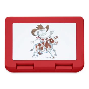 Un cow-boy squelette chevauche un veau - Boîte à goûter - rouge - Devant
