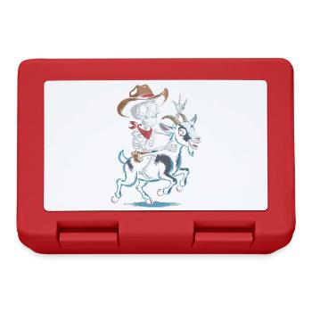 Squelette cow-boy sur chèvre - Boîte à goûter - rouge - Devant