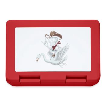 Squelette cow-boy sur cygne - Boîte à goûter - rouge - Devant