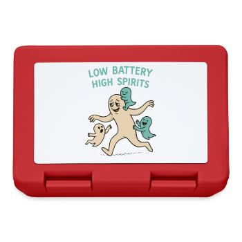 Batterie faible Moral élevé Drôle Halloween parents - Boîte à goûter - rouge - Devant