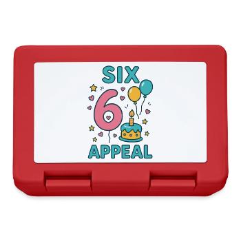 Six 6 Appel Fête d’Anniversaire Cadeau Enfants 6 Âge - Boîte à goûter - rouge - Devant