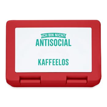 Ich bin nicht Antisocial - Ich bin Kaffeelos - Brotdose - Rot - Vorne