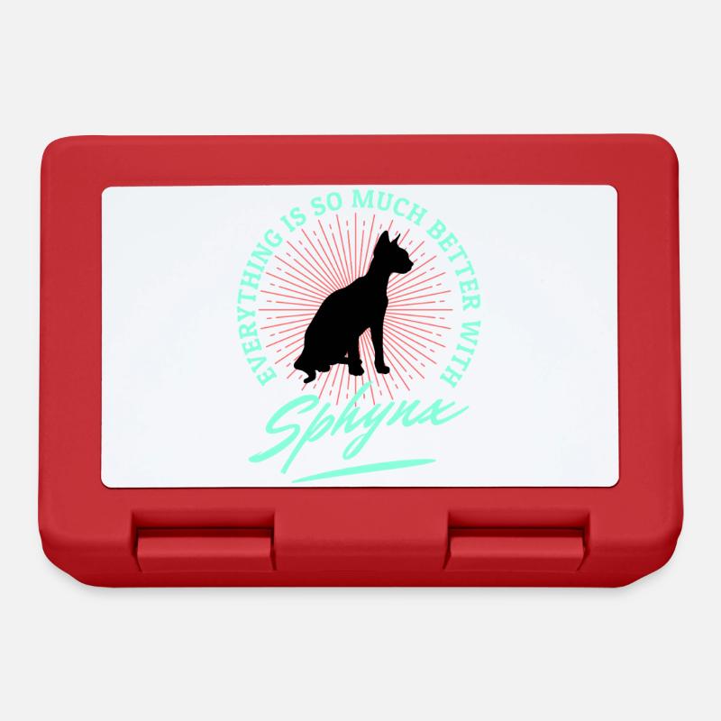 Sphynx Cat lustige Sprüche - Brotdose - Rot