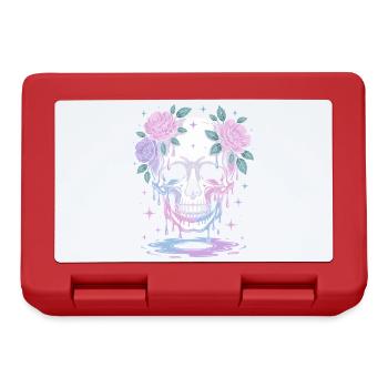 Kawaii Pastel Goth Skull Flowers - Lunchbox - red - Front
