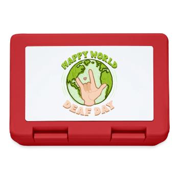 ASL Dolmetscher Gebärdensprache World Deaf Day - Brotdose - Rot - Vorne