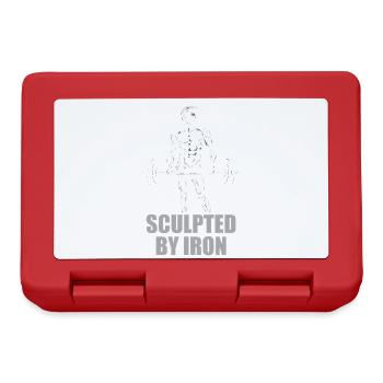 Iron Sculpted Barbell Motif - Lunchbox - red - Front