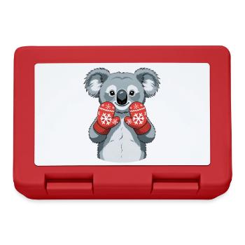 Winterkoala mit roten Handschuhen - Brotdose - Rot - Vorne