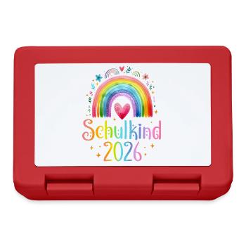 Écolier 2026 Cœur arc-en-ciel - Boîte à goûter - rouge - Devant
