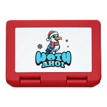 Moin Ahoi mit Möwe - Brotdose - Rot - Vorne