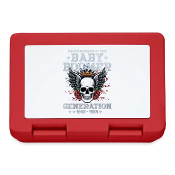 Baby Boomers Generation Skull mit Krone - Brotdose - Rot - Vorne