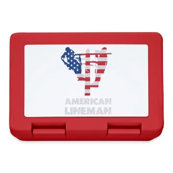 Silhouette du drapeau du monteur de lignes américain - Boîte à goûter - rouge - Devant