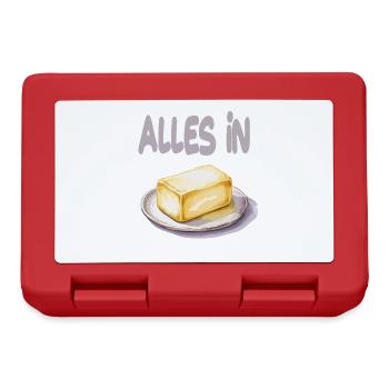 Alles In Butter Humorvolle Illustration - Brotdose - Rot - Vorne