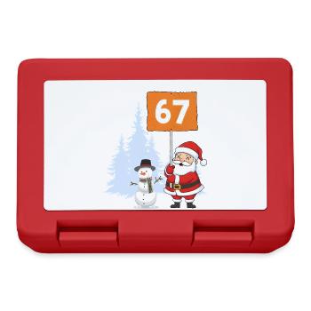 Père Noël et bonhomme de neige avec bouclier 67 - Boîte à goûter - rouge - Devant