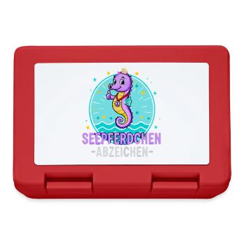 Seahorse Badge Purple Swimming Kids - Lunchbox - red - Front