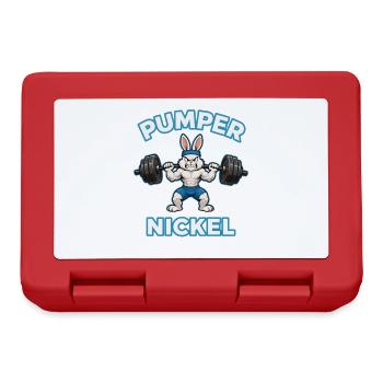 Pumpernickel Bunny Pumper Fitness Gym Saying - Lunchbox - red - Front