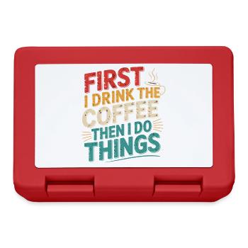 First coffee, then get things done - Lunchbox - red - Front
