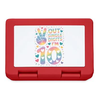 Fille du 10e anniversaire | Plaisir à deux chiffres - Boîte à goûter - rouge - Devant