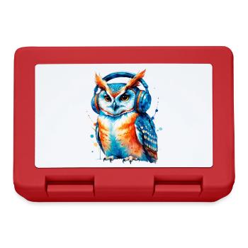 Headphones Owl in Play of Colors - Lunchbox - red - Front