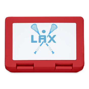 LAX Lacrosse Joueur Bâton Humour Minimaliste Icône - Boîte à goûter - rouge - Devant