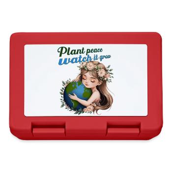 Paix des plantes – Regardez-la grandir | Design de l’Amour Terrien - Boîte à goûter - rouge - Devant