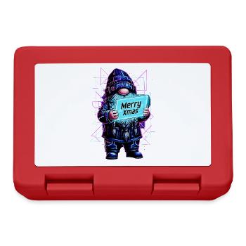 Merry Xmas - Synthwave Wichtel 80s Cyberpunk - Brotdose - Rot - Vorne