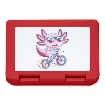 Kleiner Drachen Rennradheld Axolotl - Brotdose - Rot - Vorne