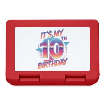 10th Birthday Party Outfit in 80s Retro Look - Lunchbox - red - Front